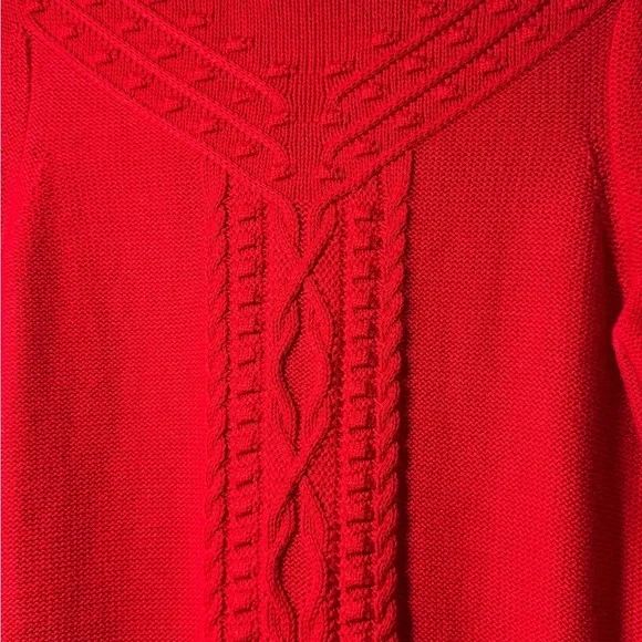 Charter Club Vibrant Red Long Sleeve Dress Size M - Picture 4 of 9